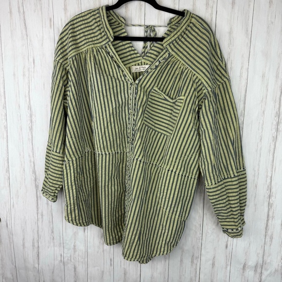 Free People We the Free oversized striped button down - Picture 2 of 6